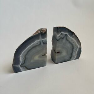 Gray Agate Bookends